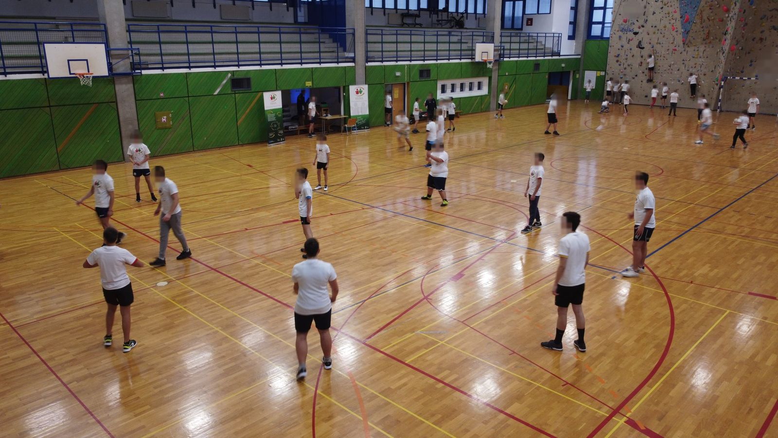 Trening u dvorani u Ljubljani snimljen dronom